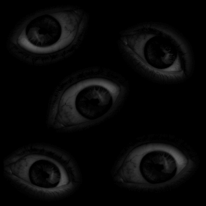 A GIF of many stylized eyes blinking and looking around